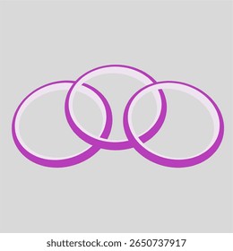 three onion rings crossed design illustration useful for food related designs