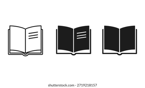 Três livros abertos com tons diferentes