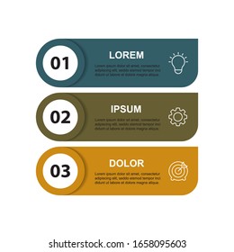 Three option infographic element design, vector banner set