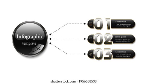 Three option infographic with number