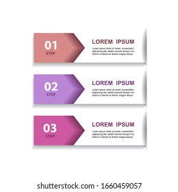 Three option infographics element design, vector illustration