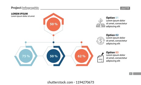 Three options for business process chart template. Business data. Graph, chart, design. Creative concept for infographic, report. Can be used for topics like economics, analysis, statistics