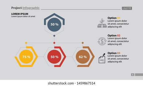 Three options for business process chart template. Business data. Graph, chart, design. Creative concept for infographic, report. Can be used for topics like economics, analysis, statistics