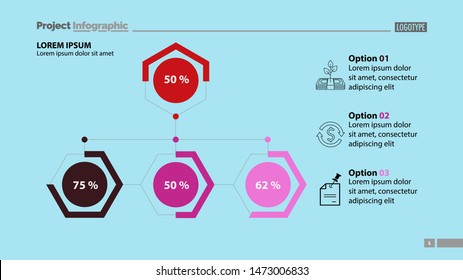 Three options for business process chart template. Business data. Graph, chart, design. Creative concept for infographic, report. Can be used for topics like economics, analysis, statistics