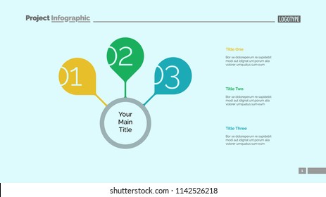 Three options of main idea slide template. Business data. Graph, diagram. Creative concept for infographic, templates, presentation, report. Can be used for topics like research, statistics, planning