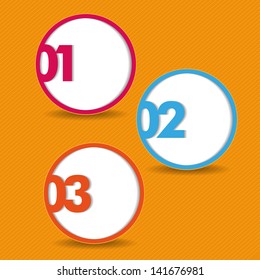 Three options on the orange background.