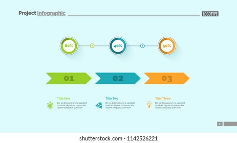 Three Options Percentage Chart Slide Template Stock Vector (Royalty ...