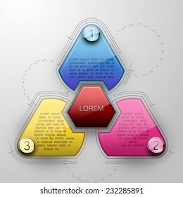 Three options, steps, choices infographic