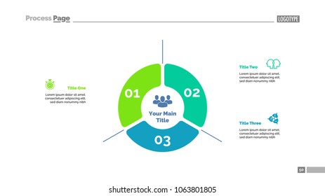 Three options strategy process chart template. Business data. Abstract elements of diagram, graphic. Idea, review, research, management or marketing creative concept for infographic, project.