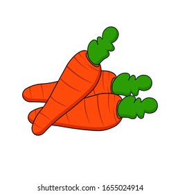 Tres zanahorias frescas naranjas 