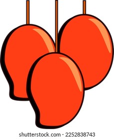 three orange manggo vector logo