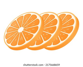 Three Orange Slices Vector Illustration Stock Vector (Royalty Free ...