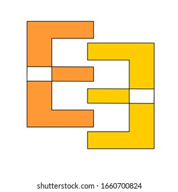 three orange and yellow vector logo design 