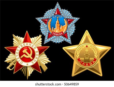 Three orders - the award in the Great Patriotic War. A vector.