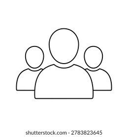 Three outline figures grouped together people