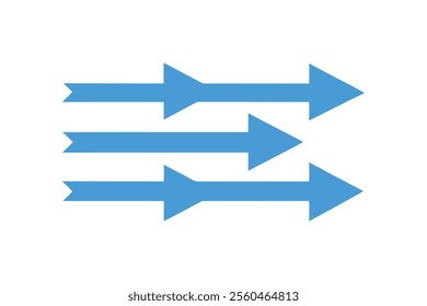 Three Overlapping Blue Arrows Pointing Forward