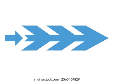 Three Overlapping Blue Arrows Pointing Forward