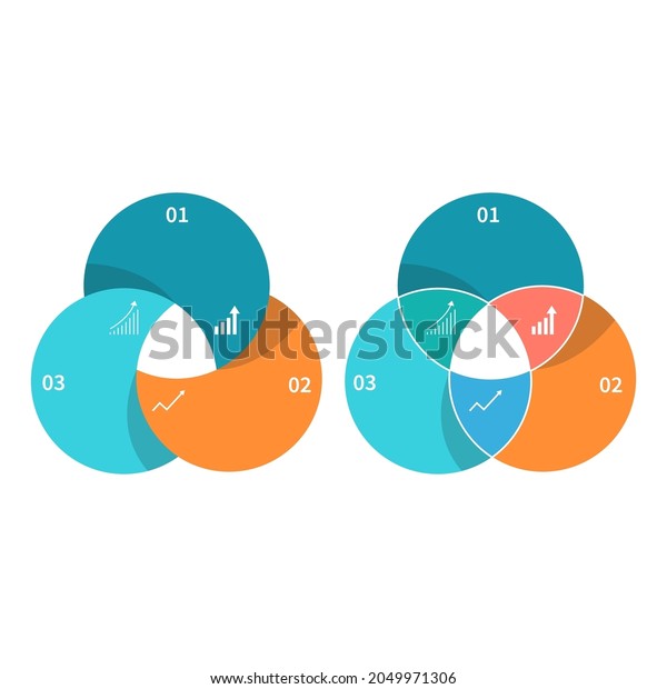 Three Overlapping Circles Infographic Venn Diagram Stock Vector ...