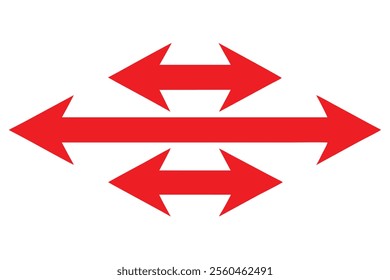 Three Overlapping Red Arrows Pointing Forward