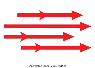Three Overlapping Red Arrows Pointing Forward