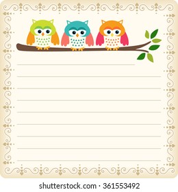 Three owls blank template
