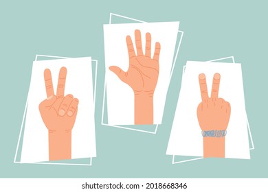 three pacifists hands symbols icons