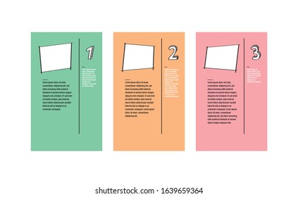 Three page presentation or brochure design. There is a geometric photo frame and text field for you to edit.