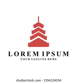 three pagoda logo design inspiration