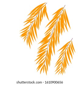 Three Palm Leaves Vector Background Illustration