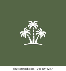 three palm nature tree logo vector illustration template design