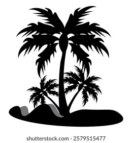 Three Palm tree Silhouette design vector art