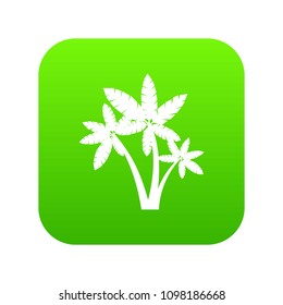 Three palm trees icon digital green for any design isolated on white vector illustration