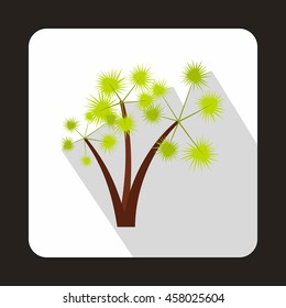 Three palm trees icon in flat style on a white background