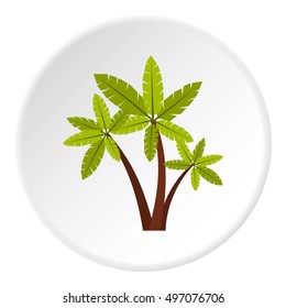 Three palm trees icon. Flat illustration of three palm trees vector icon for web