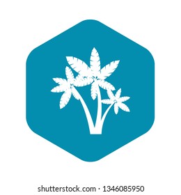 Three palm trees icon in simple style isolated on white background. Flora symbol