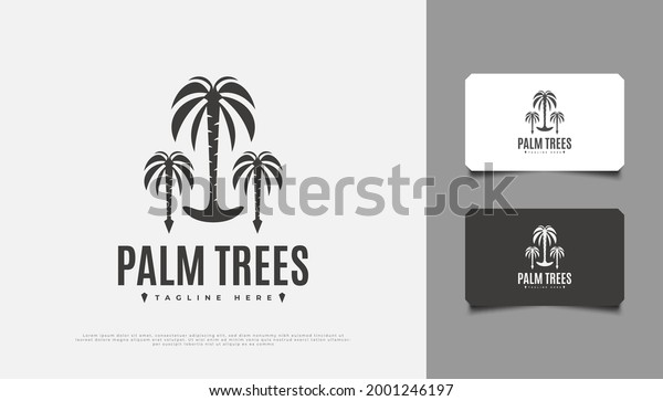 Three Palm Trees Logo Design Suitable Stock Vector (Royalty Free ...