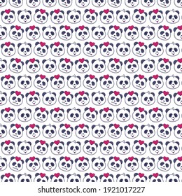 tres patrones panda con corazones y emociones