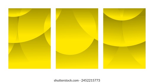 Tres paneles con degradado amarillo y blanco