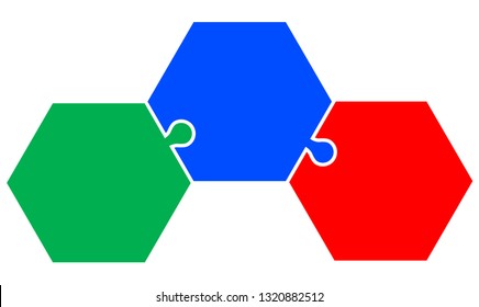 Three Part Hexagon Puzzle Chain