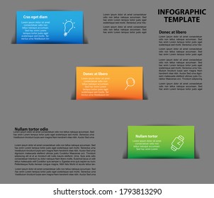 Three part infographic template with place for text - Vector