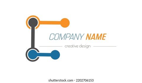 three parts of the line are connected into a torn square. Logo template, company, business, social networks and groups. Blank for websites and applications. Flat style.