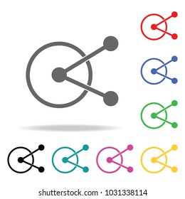 three parts one options circular icon. Elements in multi colored icons for mobile concept and web apps. Icons for website design and development, app development on white background