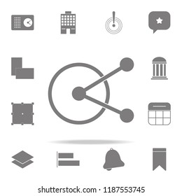 three parts one options circular icon. web icons universal set for web and mobile