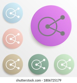 three parts one options circular badge color set. Simple glyph, flat vector of web icons for ui and ux, website or mobile application