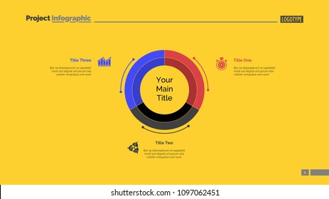 Three Parts Of Pie Chart Slide Template