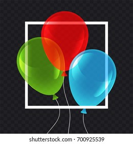 Three party balloons vector illustration