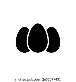Three patterned eggs arranged side by side on a soft surface