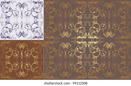 Three patterns of ornamental backgrounds. Vector