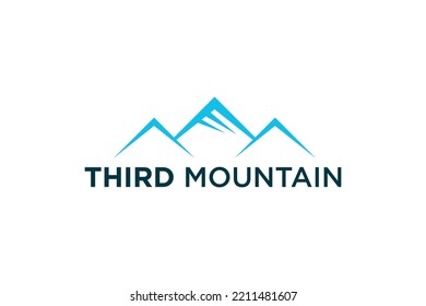 Three peak mountain logo design simple minimalist modern 