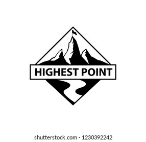 Three Peaks Pointed Mountain Vector Logo Stock Vector (Royalty Free ...